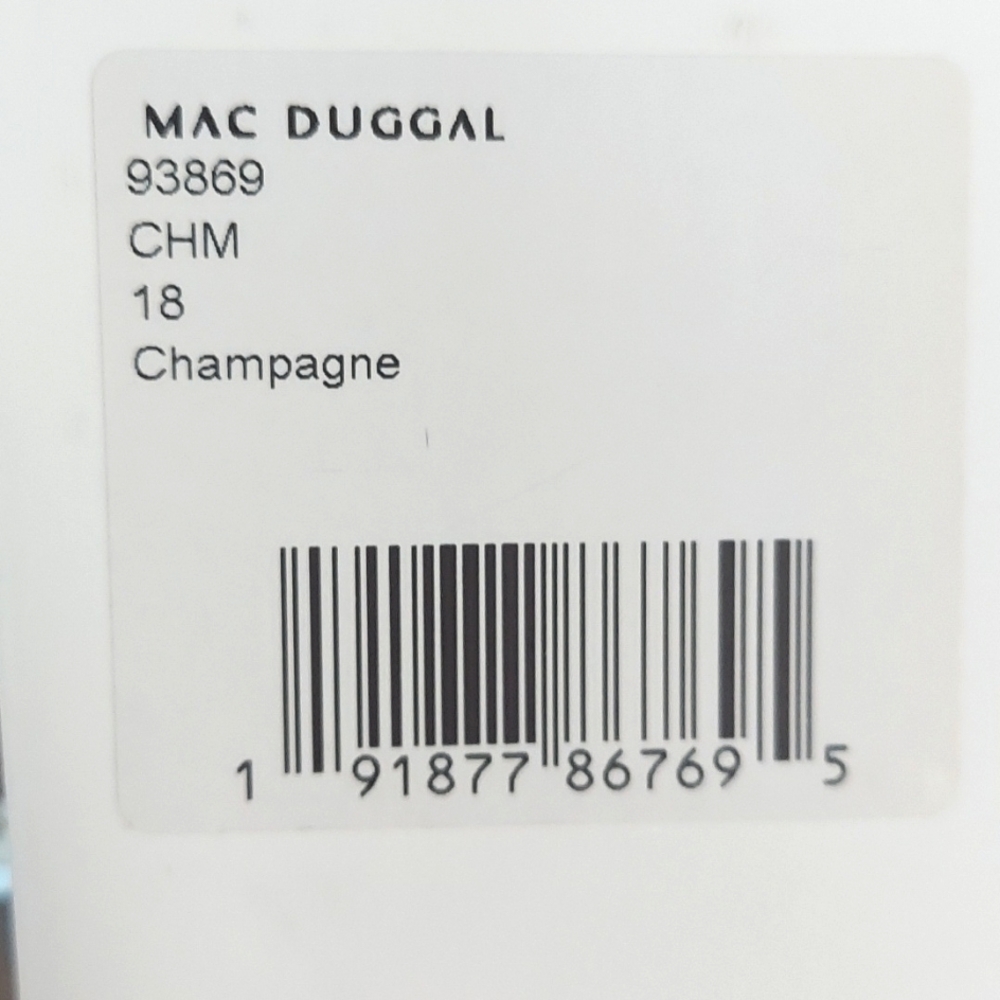 Mac Duggal Gown Sz 18, Cape, Lined, Champagne, Intricate Beading, Sequins NEW!! - Picture 10 of 13